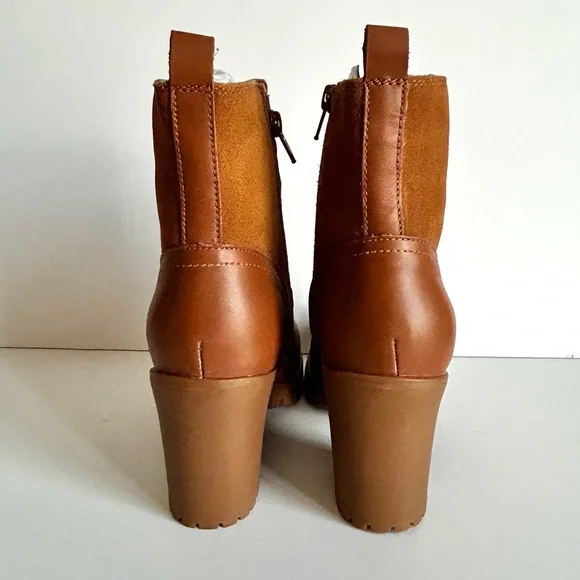 🌸NEW IN BOX Soludos Dani Shearling Platform Boots. Tan/Saddle. Size: 7 - Picture 5 of 10